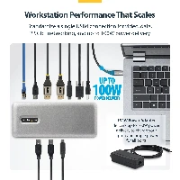 StarTech.com USB4 Docking Station, Driverless Dual 4K 144Hz for Mac and Windows, Universal USB-C Dock with DisplayPort, 100W PD and 2.5GbE, Wired, USB4, 10,100,1000,2500 Mbit/s, Grey, 10 Gbit/s, 8K Ultra HD