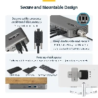 StarTech.com USB4 Docking Station, Driverless Dual 4K 144Hz for Mac and Windows, Universal USB-C Dock with DisplayPort, 100W PD and 2.5GbE, Wired, USB4, 10,100,1000,2500 Mbit/s, Grey, 10 Gbit/s, 8K Ultra HD