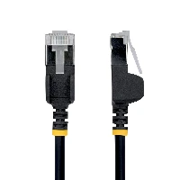 StarTech.com 50cm Black Ultra Slim Cat6A Ethernet Cable, Snagless, FTP, Pure Bare Copper Wire, 34AWG Slim RJ45 Network Patch Cord, Individually Tested, 0.5 m, Cat6a, U/FTP (STP), RJ-45, RJ-45, Black