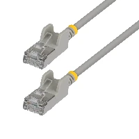 StarTech.com 1.5m Gray Ultra Slim Cat6A Ethernet Cable, Snagless, FTP, Pure Bare Copper Wire, 34AWG Slim RJ45 Network Patch Cord, Individually Tested, 1.5 m, Cat6a, U/FTP (STP), RJ-45, RJ-45, Grey