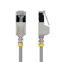StarTech.com 1.5m Gray Ultra Slim Cat6A Ethernet Cable, Snagless, FTP, Pure Bare Copper Wire, 34AWG Slim RJ45 Network Patch Cord, Individually Tested, 1.5 m, Cat6a, U/FTP (STP), RJ-45, RJ-45, Grey