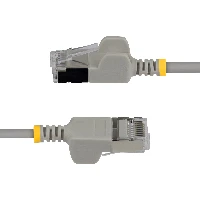 StarTech.com 1.5m Gray Ultra Slim Cat6A Ethernet Cable, Snagless, FTP, Pure Bare Copper Wire, 34AWG Slim RJ45 Network Patch Cord, Individually Tested, 1.5 m, Cat6a, U/FTP (STP), RJ-45, RJ-45, Grey