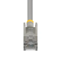 StarTech.com 1.5m Gray Ultra Slim Cat6A Ethernet Cable, Snagless, FTP, Pure Bare Copper Wire, 34AWG Slim RJ45 Network Patch Cord, Individually Tested, 1.5 m, Cat6a, U/FTP (STP), RJ-45, RJ-45, Grey