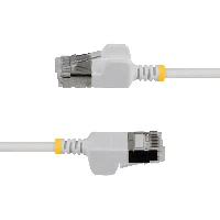 StarTech.com 1.5m White Ultra Slim Cat6A Ethernet Cable, Snagless, FTP, Pure Bare Copper Wire, 34AWG Slim RJ45 Network Patch Cord, Individually Tested, 1.5 m, Cat6a, U/FTP (STP), RJ-45, RJ-45, White