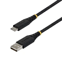 StarTech.com 1m (3.3ft) USB-A to USB-C Fast Charging Cable, 15W 3A, Dual-Layer Braided Nylon/TPE Jacket, Durable USB-A to Type C Charger Cord, USB A to USB C Cable, 1 m, USB A, USB C, USB 2.0, 0.48 Gbit/s, Black