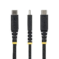 StarTech.com 1m (3.3ft) USB-A to USB-C Fast Charging Cable, 15W 3A, Dual-Layer Braided Nylon/TPE Jacket, Durable USB-A to Type C Charger Cord, USB A to USB C Cable, 1 m, USB A, USB C, USB 2.0, 0.48 Gbit/s, Black