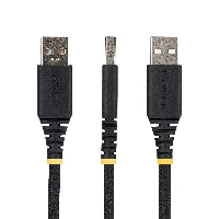 StarTech.com 1m (3.3ft) USB-A to USB-C Fast Charging Cable, 15W 3A, Dual-Layer Braided Nylon/TPE Jacket, Durable USB-A to Type C Charger Cord, USB A to USB C Cable, 1 m, USB A, USB C, USB 2.0, 0.48 Gbit/s, Black