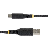 StarTech.com 1m (3.3ft) USB-A to USB-C Fast Charging Cable, 15W 3A, Dual-Layer Braided Nylon/TPE Jacket, Durable USB-A to Type C Charger Cord, USB A to USB C Cable, 1 m, USB A, USB C, USB 2.0, 0.48 Gbit/s, Black