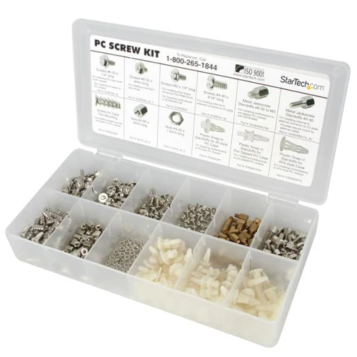 StarTech.com Deluxe Assortment PC Screw Kit - Screw Nuts and Standoffs, 490 g, 107 mm, 209 mm, 32 mm, 108 mm, 210 mm
