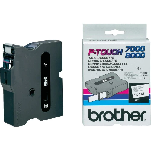 Brother TX-241, Black on white, TX, Brother, P-touch PT-7000, PT-8000, PT-PC, 1.8 cm, 15 m