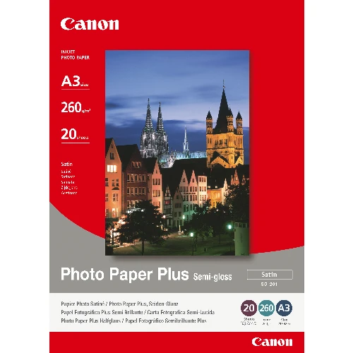 Canon SG-201 Semi-Gloss Photo Paper Plus A3 - 20 Sheets, 260 g/m, A3 (297 x 420 mm)