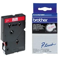 Brother Labelling Tape 12mm, Red on white, TC, Brother, P-touch PT8E, PT500, PT2000, PT3000, PT5000, 1.2 cm, 7.7 m