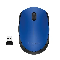 Logitech M171 Wireless Mouse, Ambidextrous, Optical, RF Wireless, 1000 DPI, Blue