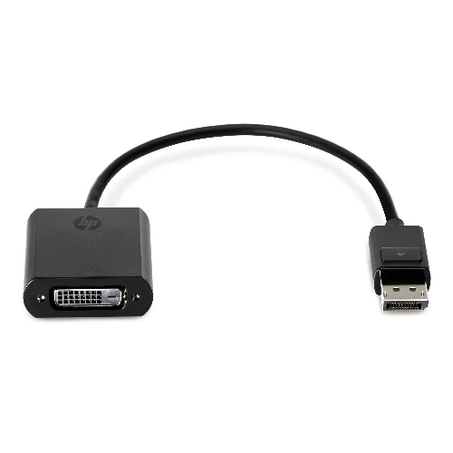 HP DisplayPort to DVI-D Adapter, 0.19 m, DisplayPort, DVI-D, Male, Female, Black