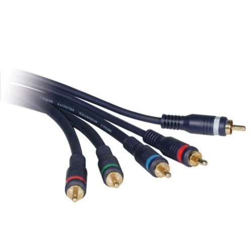 C2G 3m Velocity Component Video/RCA-Type Audio Combination Cable, 3 m, 5 x RCA, Black, Male/Male