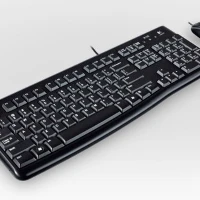 Logitech Desktop MK120, Wired, USB, QWERTY, Black, Mouse included