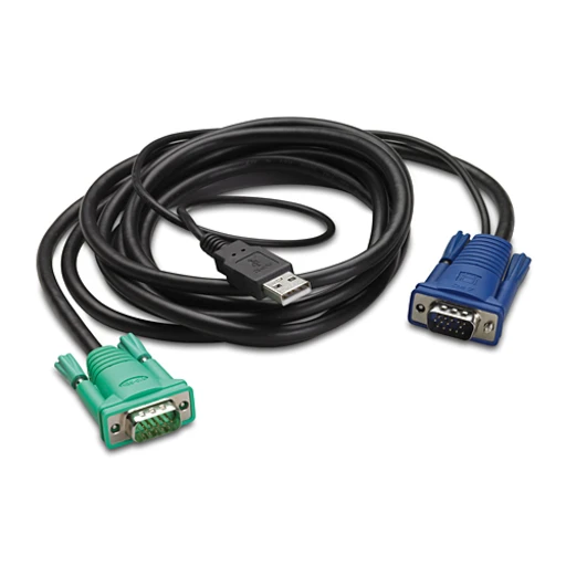 APC AP5821, 1.8 m, Black, USB-A, HD-15, Male/Male, 70 g