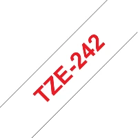 Brother Laminated tape 18mm, Red on white, TZe, Thermal transfer, Brother, PT-2100VP, PT-7600, PT-2430PC, PT-2700, PT-2730, PT-9600, PT-9700PC, PT-9800PCN, 1.8 cm