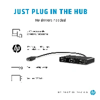 HP USB-C to USB-A Hub, USB 3.2 Gen 1 (3.1 Gen 1) Type-C, USB 3.2 Gen 1 (3.1 Gen 1) Type-A, Black, HP ZBook Studio G4 MWS HP ZBook 15 G4 HP ZBook 17 G4 HP ZBook 15u G4 HP ProBook x360 11 G1 EE HP..., Home, 36.5 g