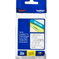 Brother Laminated tape 12mm, White on transparent, TZe, Grey, Brother, PT-1280HK, PT-1280SN, PT-1280KT, PT-1100SN, PT-1100KT, PT-2100VP, PT-7600, PT-2430PC, PT-2700,..., 1.2 cm
