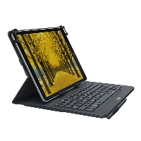 Logitech Universal Folio with integrated keyboard for 9-10 inch tablets, QWERTZ, German, Any brand, iPad Air 2 iPad Air iPad 2 iPad 3 iPad 4 Samsung Galaxy Tab  A-9.7 in Galaxy Samsung Tab S..., Black, 25.4 cm (10