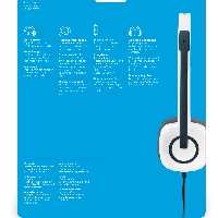 Logitech H150, Wired, Office/Call center, 20 - 20000 Hz, 80 g, Headset, White