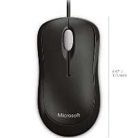 Microsoft Basic Optical Mouse for Business, Ambidextrous, Optical, USB Type-A, 800 DPI, Black