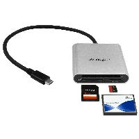 StarTech.com USB 3.0 Flash Memory Multi-Card Reader / Writer with USB-C - SD, microSD, CompactFlash, CF, MMC, MicroSD (TransFlash), MicroSDHC, MicroSDXC, SD, SDHC, SDXC, Black, Silver, 5000 Mbit/s, Aluminium, Plastic, CE, FCC, RoHS, USB 3.2 Gen 1 (3.1 Gen 1) Type-C