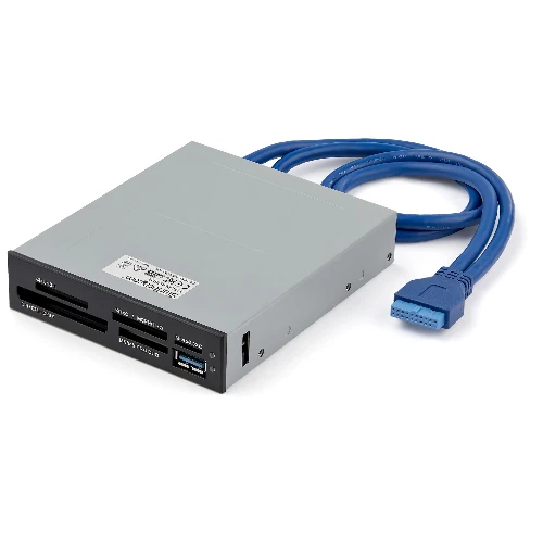 StarTech.com USB 3.0 Internal Multi-Card Reader with UHS-II Support, CF, Memory Stick (MS), MicroSD (TransFlash), MicroSDHC, MiniSD, MMC, MS Duo, MS Micro (M2), MS..., Black, Metallic, 5000 Mbit/s, Plastic, Steel, Power, CE, FCC, RoHS. TAA, REACH