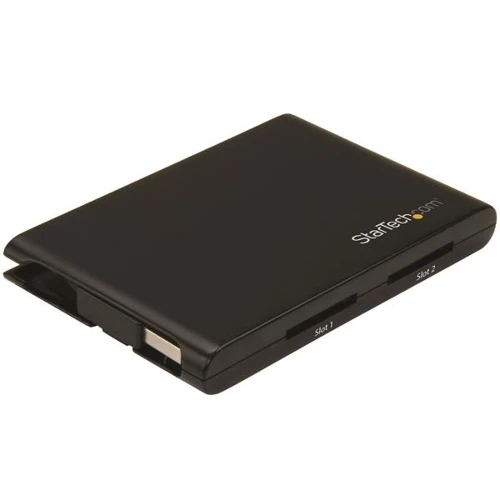 StarTech.com 2-Slot USB 3.0 SD Card Reader - SD 4.0, UHS II, MMC, SD, SDHC, SDXC, Black, 5000 Mbit/s, Plastic, CE, FCC, RoHS, TAA, USB 3.2 Gen 1 (3.1 Gen 1)