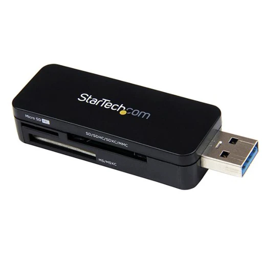 StarTech.com USB 3.0 External Flash Multi Media Memory Card Reader - SDHC MicroSD, MicroSD (TransFlash), microSDHC, miniSD, MMC, MS Duo, MS Micro (M2), MS PRO Duo, MS Pro-HG Duo,..., Black, Plastic, USB 3.2 Gen 1 (3.1 Gen 1), 0 - 40 C, -20 - 60 C