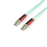 StarTech.com Fiber Optic Cable - 10 Gb Aqua - Multimode Duplex 50/125 - LSZH - LC/LC - 3 m3m (10ft) LC/UPC to LC/UPC OM3 Multimode Fiber Optic Cable, Full Duplex 50/125m Zipcord Fiber, 100G Networks, LOMMF/VCSEL, <0.3dB Low Insertion Loss, LSZH Fiber Patch Cord, 3 m, OM3, LC, LC