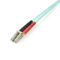 StarTech.com Fiber Optic Cable - 10 Gb Aqua - Multimode Duplex 50/125 - LSZH - LC/LC - 3 m3m (10ft) LC/UPC to LC/UPC OM3 Multimode Fiber Optic Cable, Full Duplex 50/125m Zipcord Fiber, 100G Networks, LOMMF/VCSEL, <0.3dB Low Insertion Loss, LSZH Fiber Patch Cord, 3 m, OM3, LC, LC