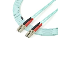 StarTech.com Fiber Optic Cable - 10 Gb Aqua - Multimode Duplex 50/125 - LSZH - LC/LC - 3 m3m (10ft) LC/UPC to LC/UPC OM3 Multimode Fiber Optic Cable, Full Duplex 50/125m Zipcord Fiber, 100G Networks, LOMMF/VCSEL, <0.3dB Low Insertion Loss, LSZH Fiber Patch Cord, 3 m, OM3, LC, LC