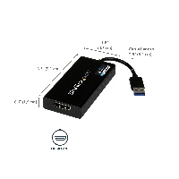 StarTech.com USB 3.0 to HDMI Adapter - 4K 30Hz Ultra HD - DisplayLink Certified - USB Type-A to HDMI Display Adapter Converter for Monitor - External Video & Graphics Card - Mac & Windows, 3.2 Gen 1 (3.1 Gen 1), USB Type-A, HDMI output, 3840 x 2160 pixels