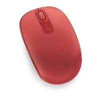 Microsoft Wireless Mobile Mouse 1850, Ambidextrous, RF Wireless, Red