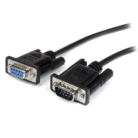 StarTech.com 3m Black Straight Through DB9 RS232 Serial Cable - M/F, Black, 3 m, DB-9, DB-9, Male, Female
