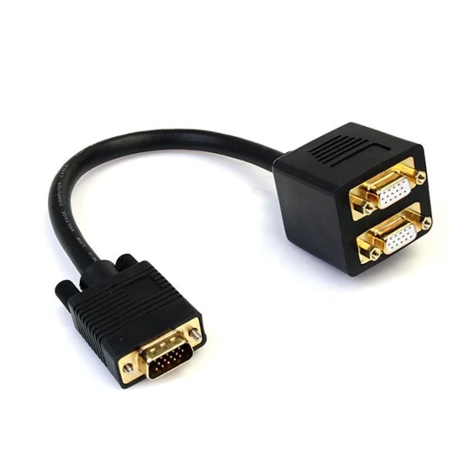 StarTech.com 1 ft VGA to 2x VGA Video Splitter Cable  M/F, 0.3 m, VGA (D-Sub), 2 x VGA (D-Sub), Male, Female, Black