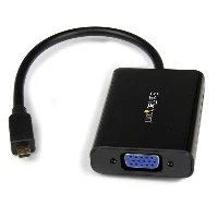 StarTech.com Micro HDMI to VGA Adapter Converter with Audio for Smartphones / Ultrabooks / Tablets - 1920x1080, 1920 x 1080 pixels, 1080p, 60 Hz, Black, Active video converter, RoHS, CE, FCC