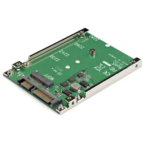 StarTech.com M.2 SATA SSD to 2.5in SATA Adapter - M.2 NGFF to SATA Converter - 7mm - Open-Frame Bracket - M2 Hard Drive Adapter, SATA, M.2, Green, CE, FCC, 6 Gbit/s, -40 - 85 C
