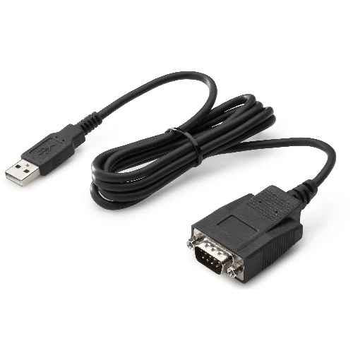 HP USB to Serial Port Adapter, Black, USB Type-A, DB-9, Male, Male, Business