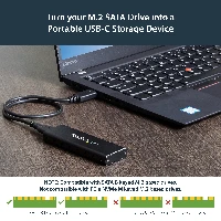 StarTech.com M.2 SSD Enclosure for M.2 SATA SSDs - USB 3.0 (5Gbps) with UASP, SSD enclosure, M.2, M.2, 6 Gbit/s, USB connectivity, Black