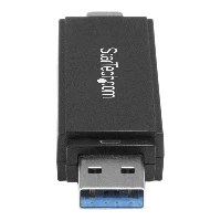 StarTech.com USB 3.0 Memory Card Reader/Writer for SD and microSD Cards - USB-C and USB-A, MMC, MicroSD (TransFlash), MicroSDHC, MicroSDXC, SD, SDHC, SDXC, Black, 5000 Mbit/s, Plastic, Activity, Power, 2000 GB