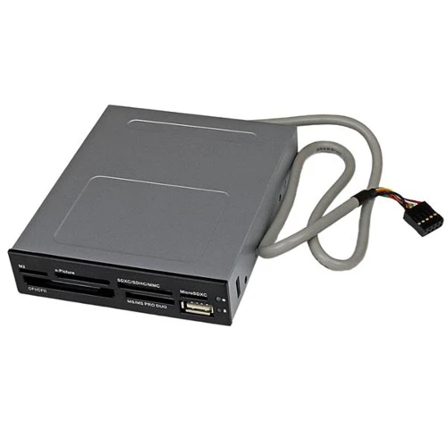 StarTech.com USB 2.0 Internal Multi-Card Reader / Writer - SD microSD CF, CF, MMC, MS Duo, MS Micro (M2), MS PRO Duo, MS Pro-HG Duo, Memory Stick (MS), MicroSD..., Black, 3.5