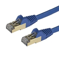 StarTech.com 1m CAT6a Ethernet Cable - 10 Gigabit Shielded Snagless RJ45 100W PoE Patch Cord - 10GbE STP Network Cable w/Strain Relief - Blue Fluke Tested/Wiring is UL Certified/TIA, 1 m, Cat6a, U/FTP (STP), RJ-45, RJ-45
