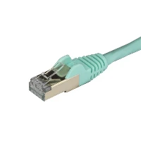 StarTech.com 2m CAT6a Ethernet Cable - 10 Gigabit Shielded Snagless RJ45 100W PoE Patch Cord - 10GbE STP Network Cable w/Strain Relief - Aqua Fluke Tested/Wiring is UL Certified/TIA, 2 m, Cat6a, U/FTP (STP), RJ-45, RJ-45