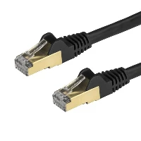 StarTech.com 2m CAT6a Ethernet Cable - 10 Gigabit Shielded Snagless RJ45 100W PoE Patch Cord - 10GbE STP Network Cable w/Strain Relief - Black Fluke Tested/Wiring is UL Certified/TIA, 2 m, Cat6a, U/FTP (STP), RJ-45, RJ-45