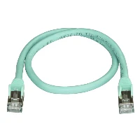 StarTech.com 0.50m CAT6a Ethernet Cable - 10 Gigabit Shielded Snagless RJ45 100W PoE Patch Cord - 10GbE STP Network Cable w/Strain Relief - Aqua Fluke Tested/Wiring is UL Certified/TIA, 0.5 m, Cat6a, U/FTP (STP), RJ-45, RJ-45