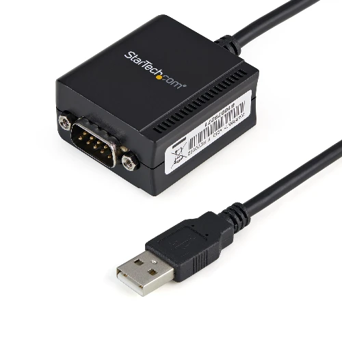 StarTech.com 1 Port FTDI USB to Serial RS232 Adapter Cable with COM Retention, DB-9, USB 2.0 A, 0.2 m, Black