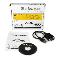 StarTech.com 1 ft USB to RS232 Serial DB9 Adapter Cable with COM Retention, Black, CE, FCC, Mac OS X 13.0 Ventura, 70 g, 1 pc(s), 145 mm